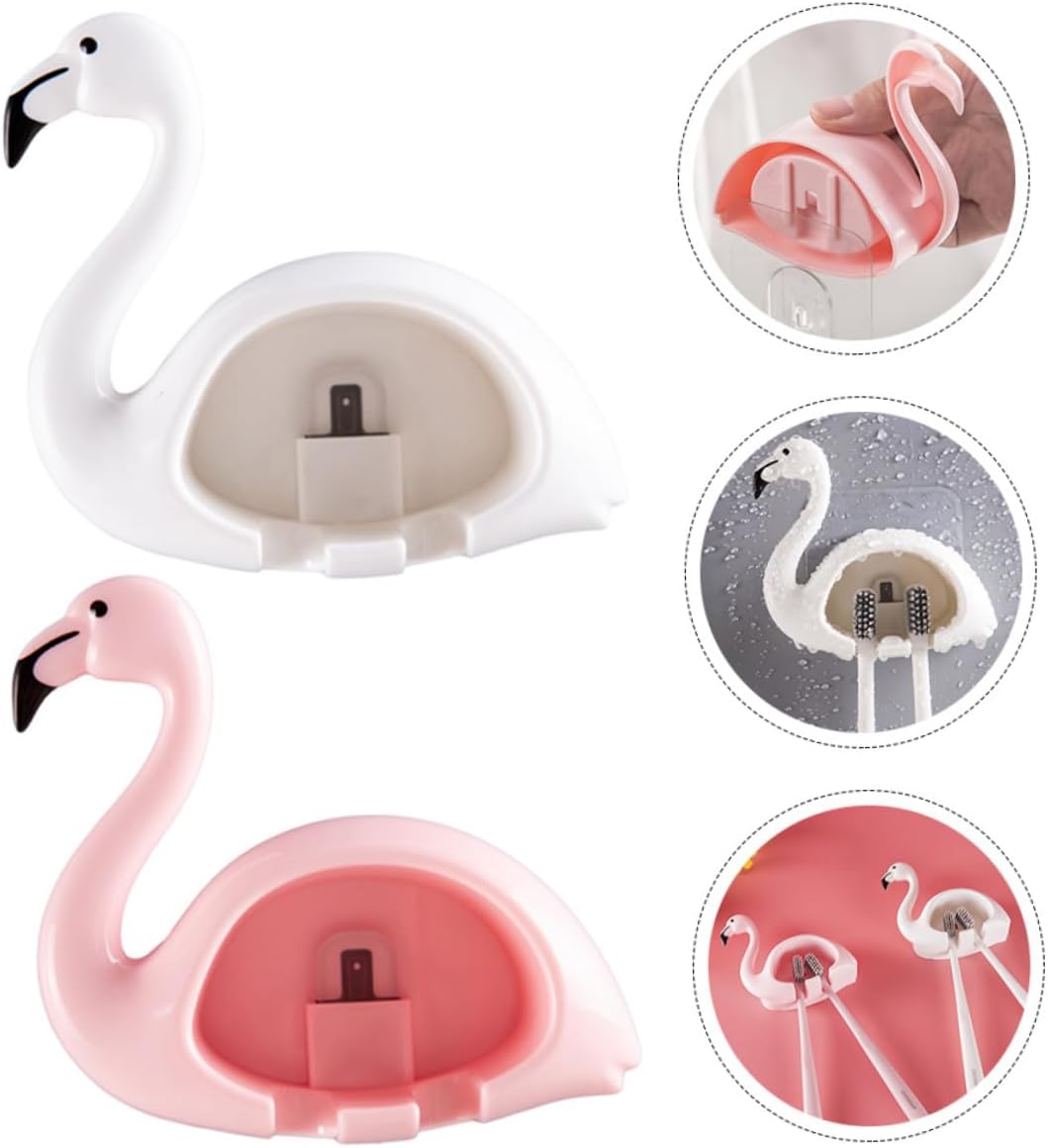 RORPOIR 2 Piece Wall Mounted Toothbrush Holder Suction Cup Bathroom Organizer