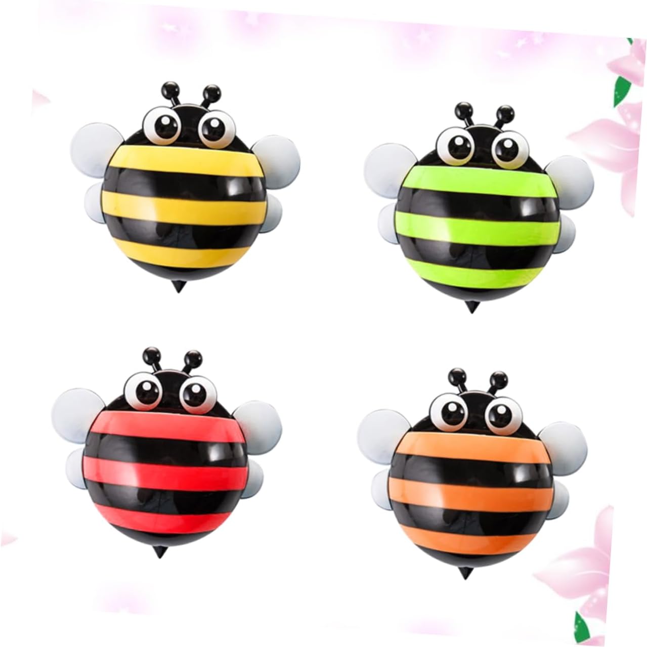 4pcs Suction Cup Honeybee Toothbrush Holder Bathroom Organizer