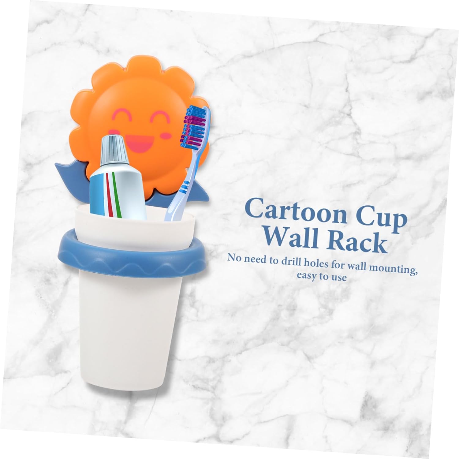 FRCOLOR Cartoon Toothbrush Holder with Storage Cup