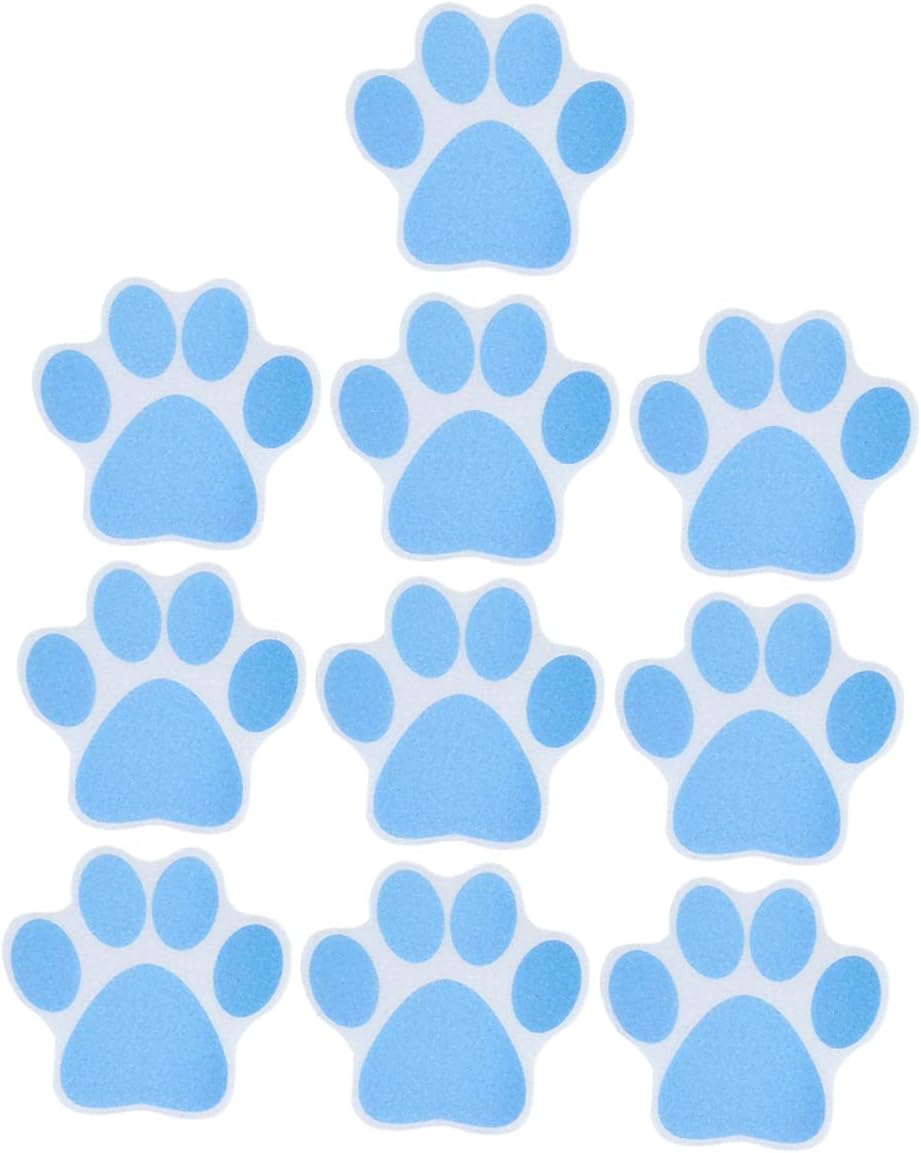 10pcs Dog Paw Print Bathtub Decals Anti-Skid Stickers