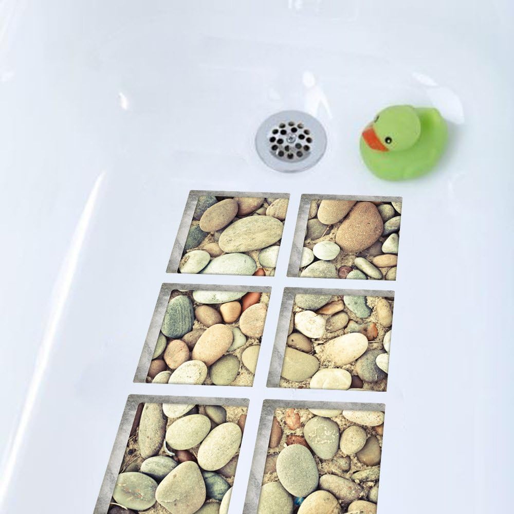 AILEGOU 3D Non-Slip Bathtub Stickers Set of 6 1