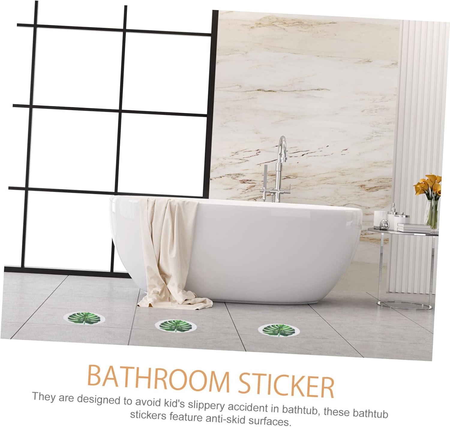 Cabilock Leaf Bathtub Stickers Anti-Slip Safety Decals for Kids