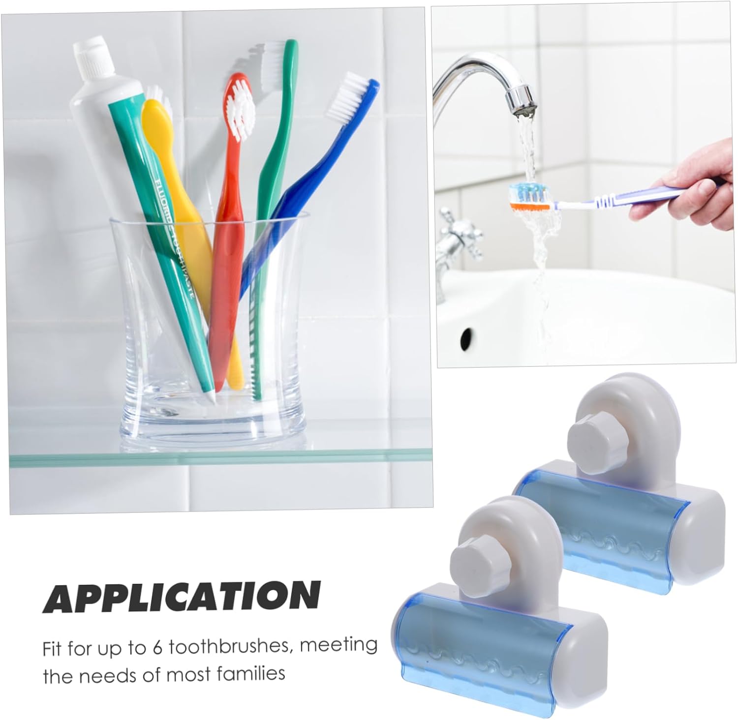 CATIEBYE 2pcs Suction Toothbrush Holder Wall Mounted