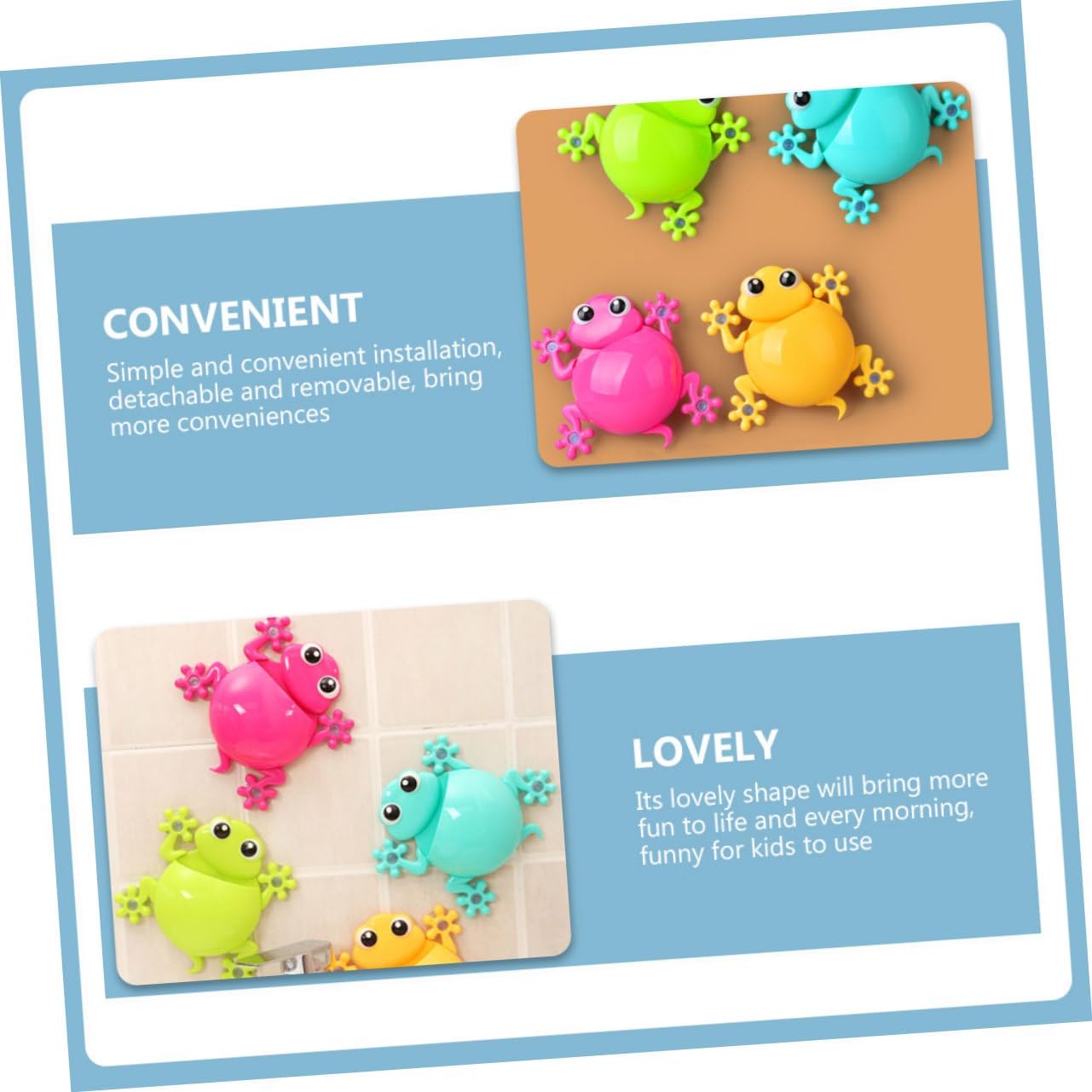 Ciieeo Suction Cup Toothbrush Holder for Kids Gecko Design