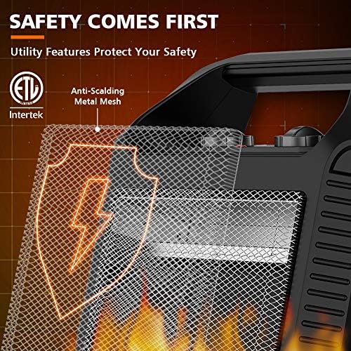 LifePlus 1500W Electric Space Heater with 3 Heat Modes and Fan