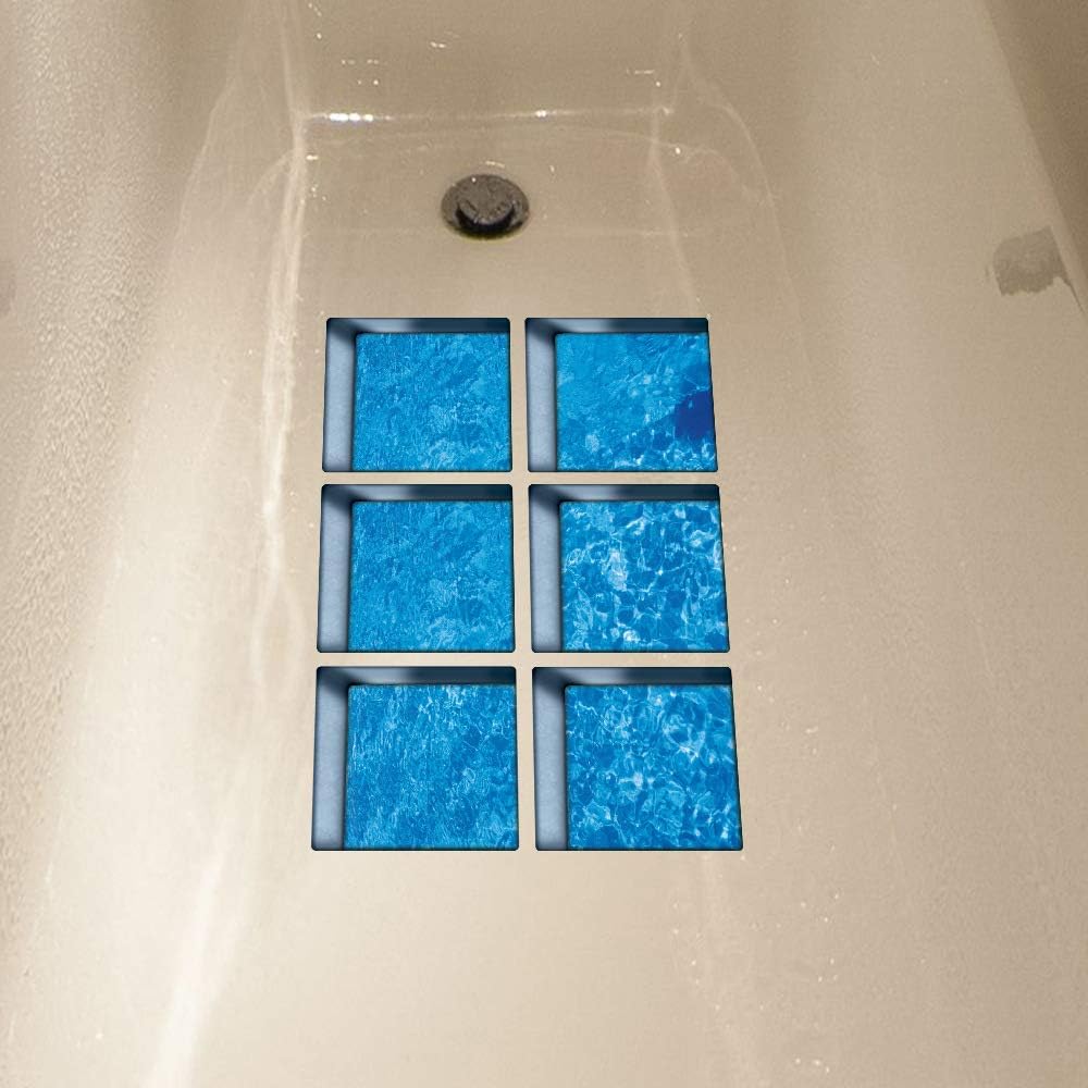 AILEGOU 3D Non-Slip Bathtub Stickers with 6 Pieces