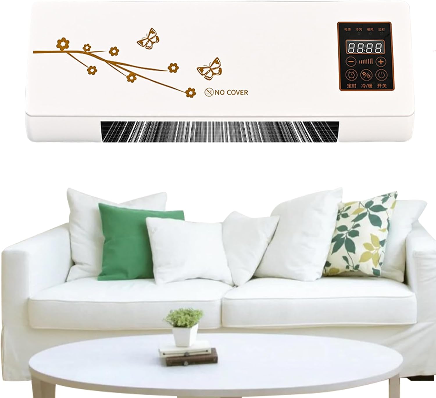 Ductless Air Conditioner Fan Heater - White Compact Quiet Energy Saving Remote Control