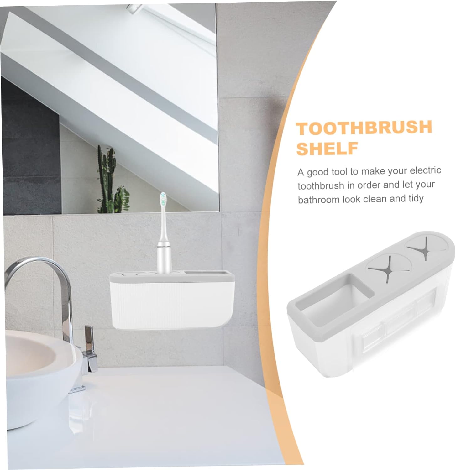 Wall Mounted Toothbrush Holder for Electric Toothbrushes 1