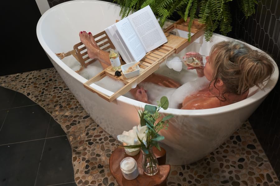 Big Girl Spa Essentials Wooden Bathtub Foot Rest