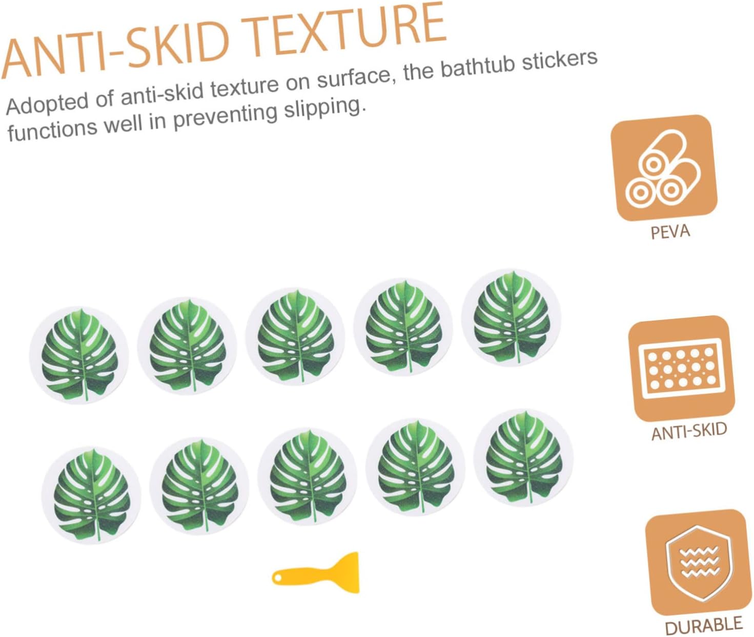 TOPPERFUN Leaf-Shaped Anti-Slip Bath Tub Stickers