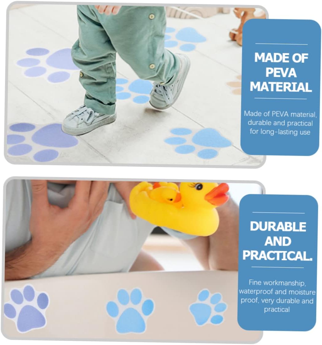 KONTONTY 10pcs Non-Slip Dog Paw Print Stickers for Bathtub and Shower