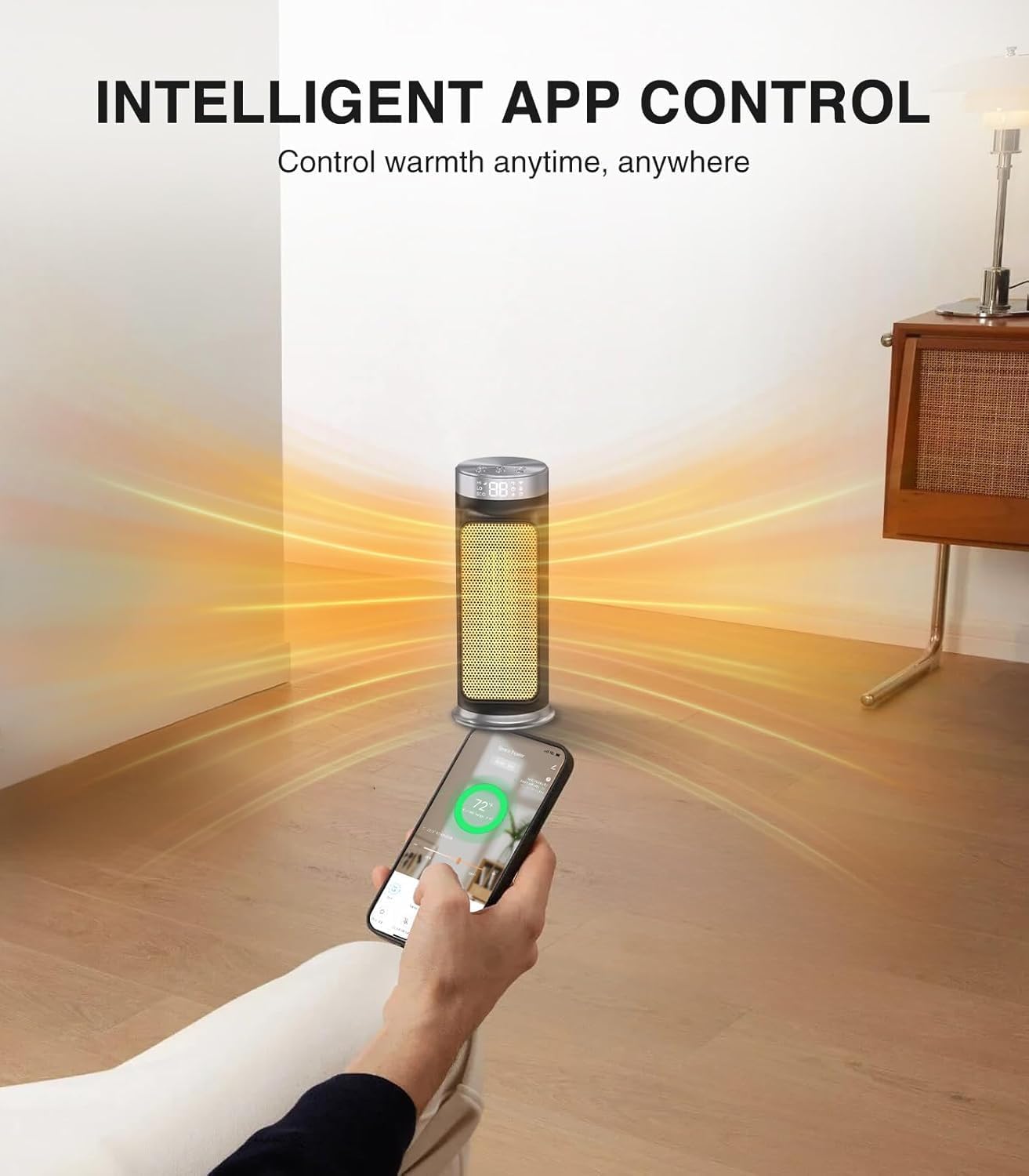 DAYETTE 1500W Smart Electric Space Heater with WiFi Control and 5 Modes