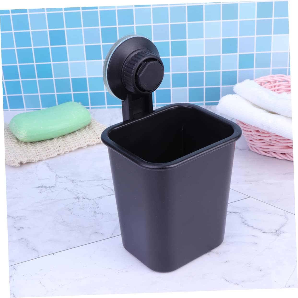 PRETYZOOM Wall Mounted Suction Toothbrush Holder with Toothpaste Mount