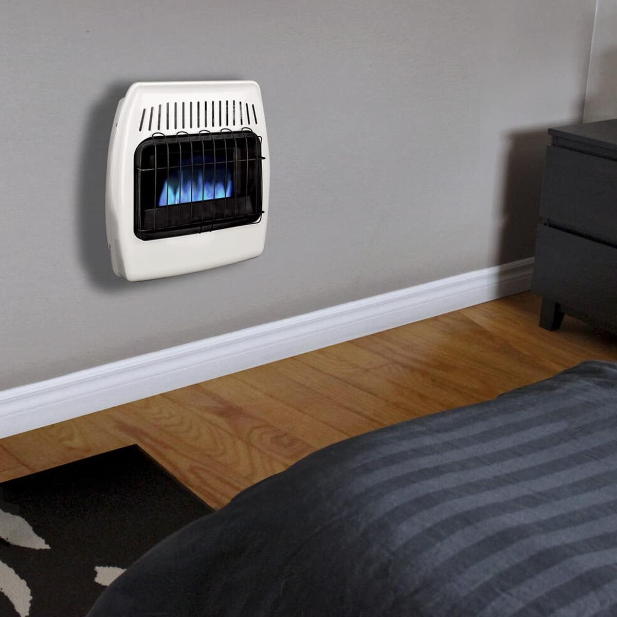 HYVIF UTY 20000 BTU Natural Gas Wall Heater - Dual Fuel Vent-Free White
