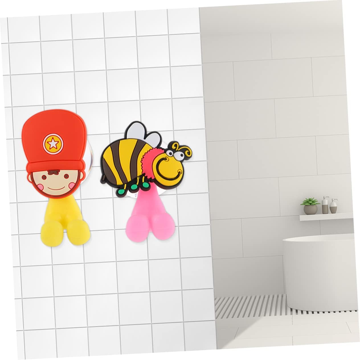 HOLIDYOYO 3Pcs Dinosaur Toothbrush Holder Suction Wall Hangers for Bathroom