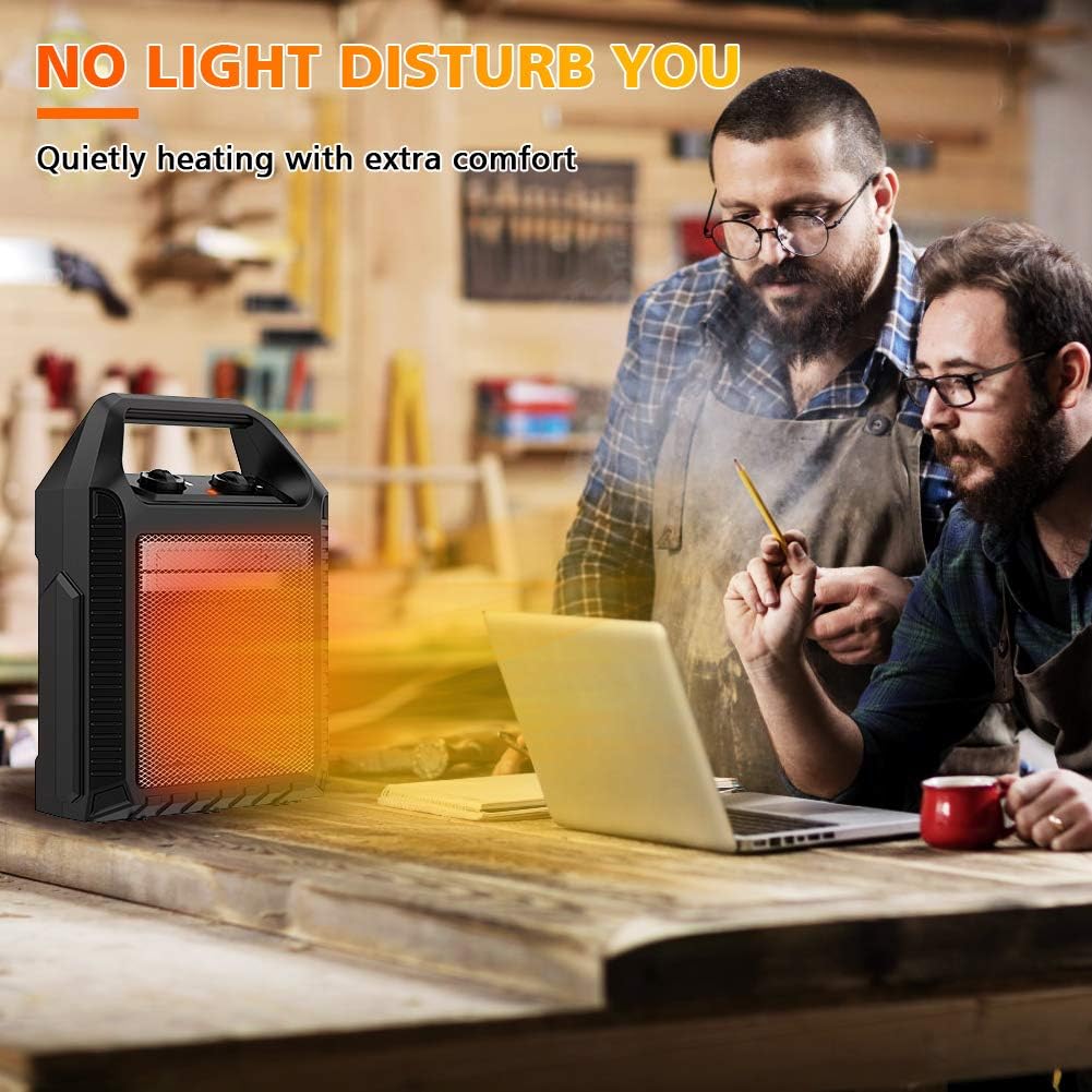 LifePlus 1500W Electric Space Heater with 3 Heat Modes and Fan