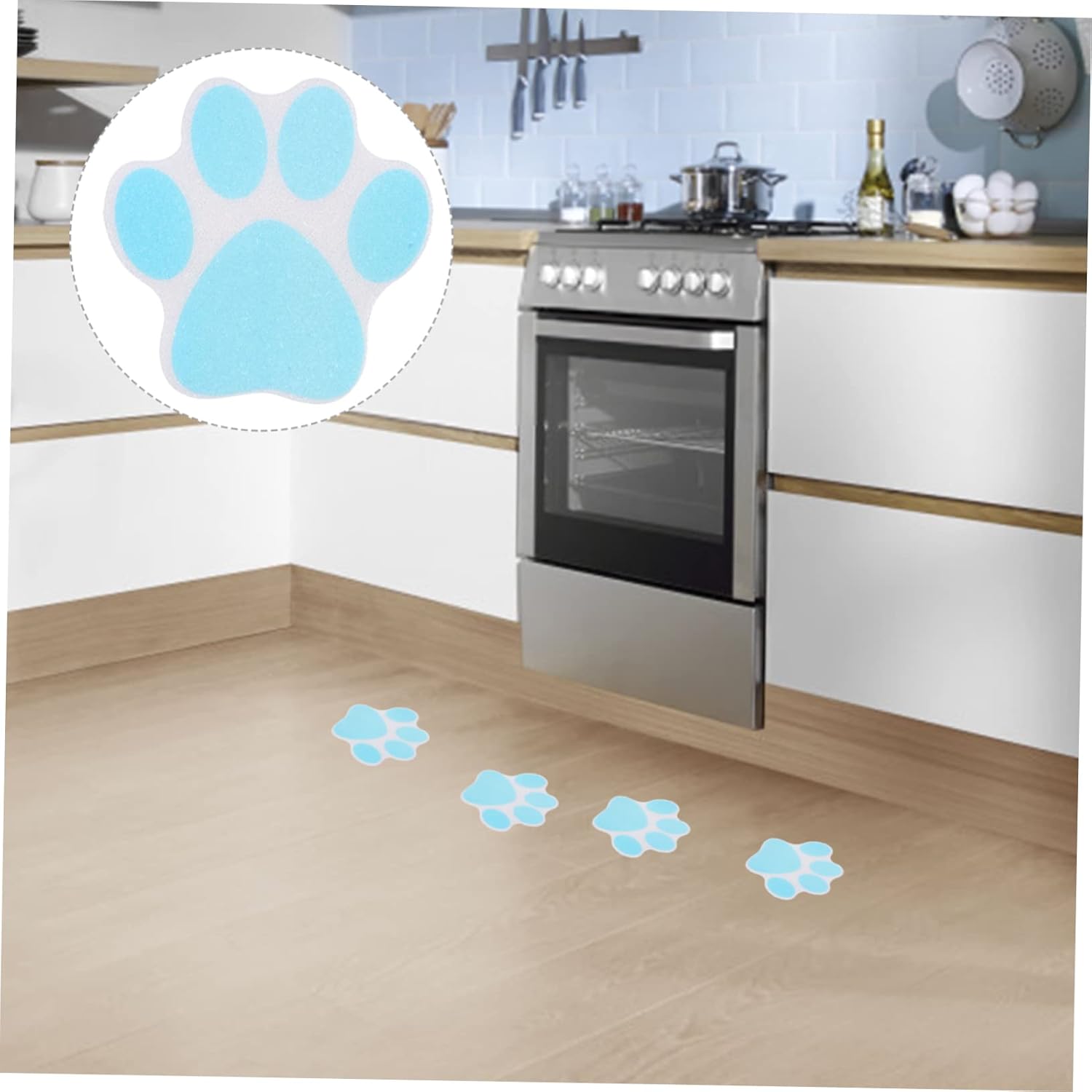 10Pcs Non-Slip Paw Print Bathtub Stickers 1