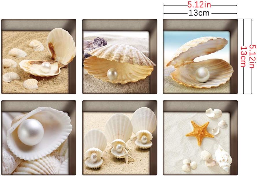 AILEGOU 3D Non-Slip Bathtub Stickers 6 Pieces