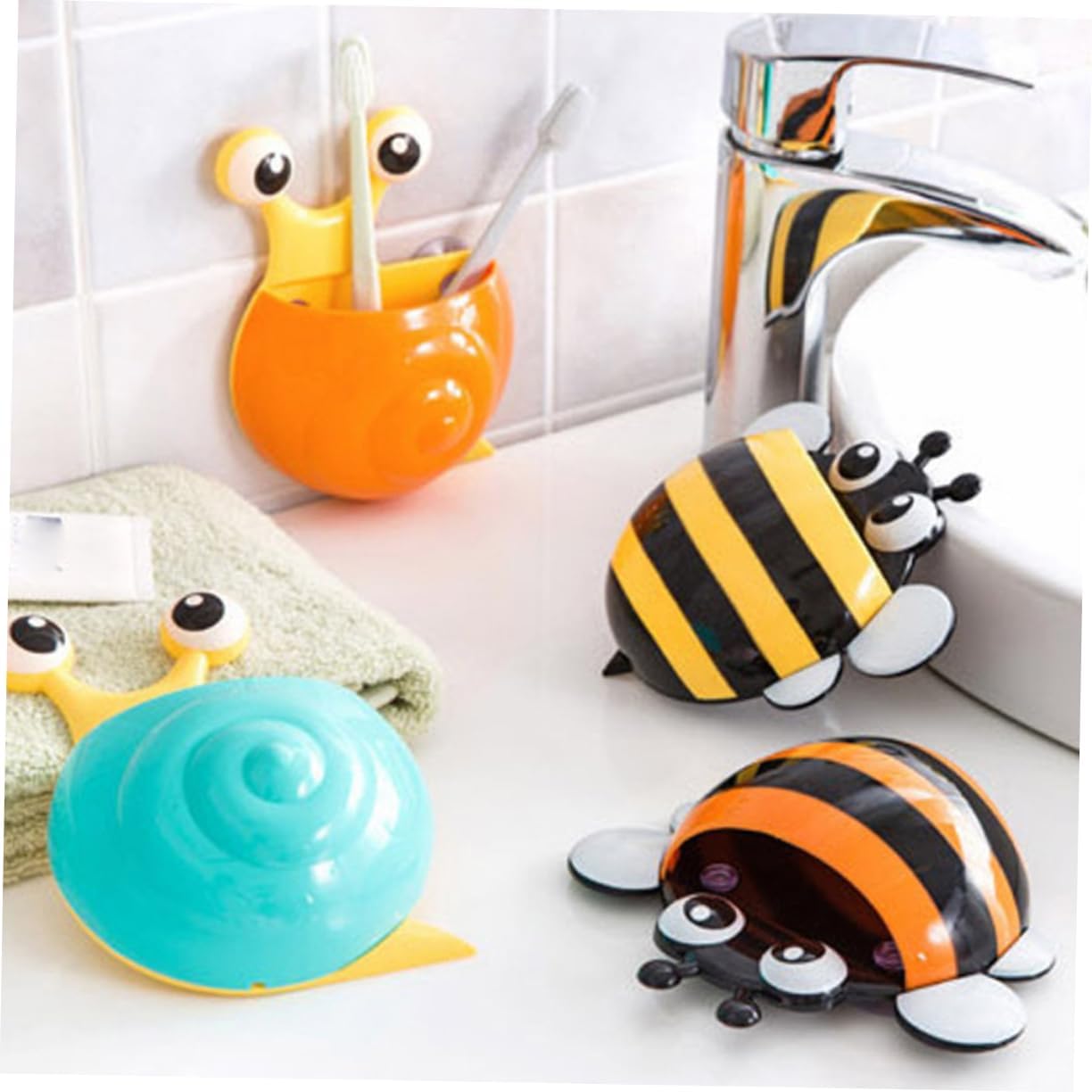 Amosfun Mini Toothbrush Holder with Suction Cup