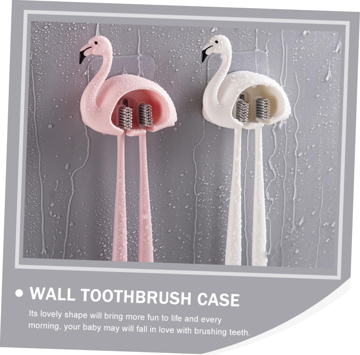 RORPOIR 2 Piece Wall Mounted Toothbrush Holder Suction Cup Bathroom Organizer