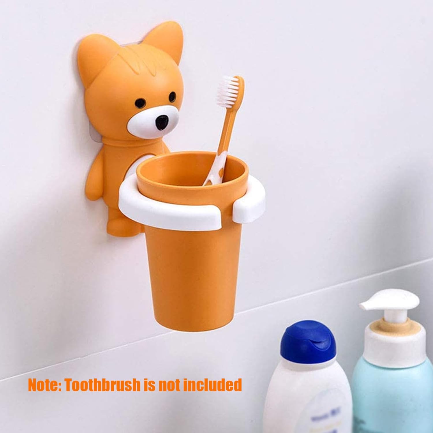 BEAHING Kids Toothbrush Holder with Cartoon Fox Design