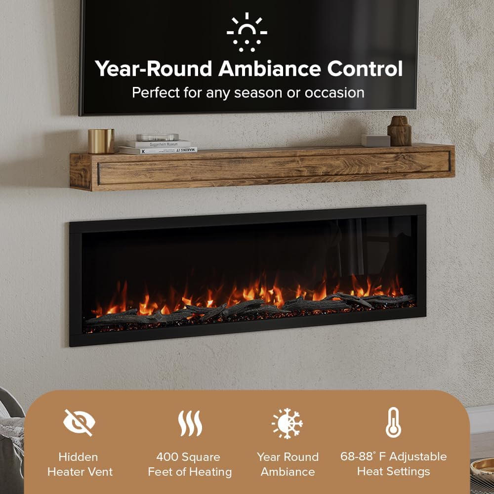Modern Ember Highmark 60 Inch Smart Linear Electric Fireplace 1