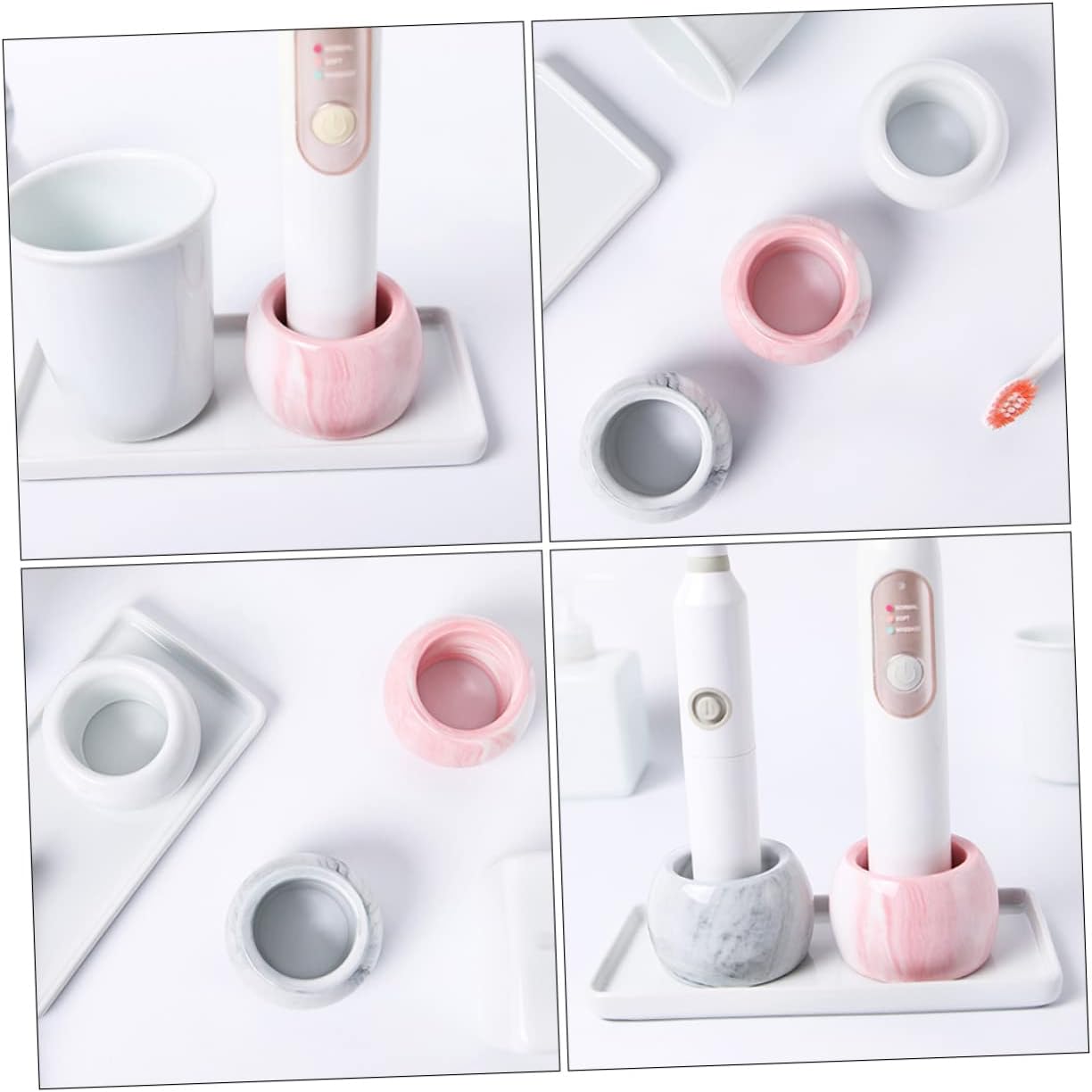 Amosfun 3pcs Marble Electric Toothbrush Holder