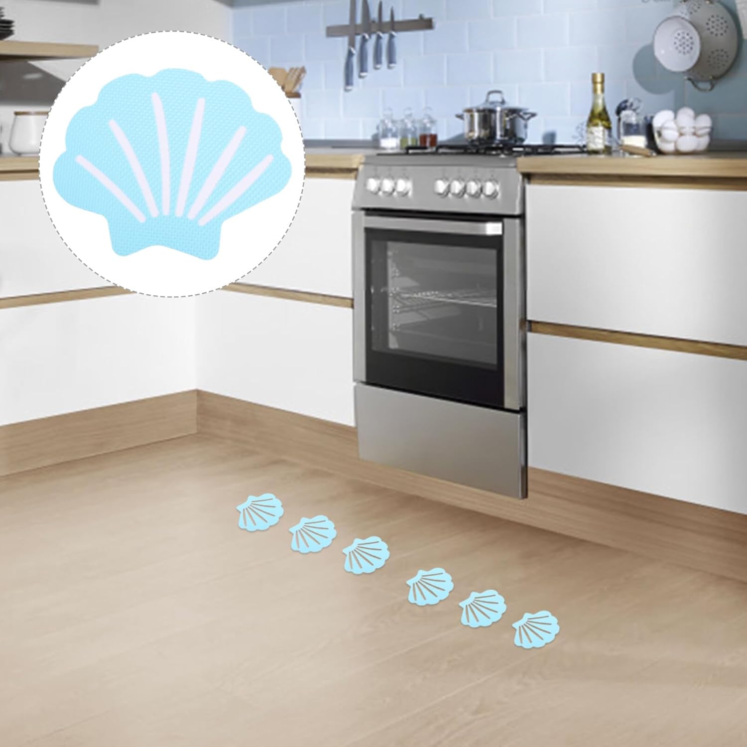HOLIDYOYO Non-Slip Bathtub Stickers - 12pcs Shell Shaped Safety Treads
