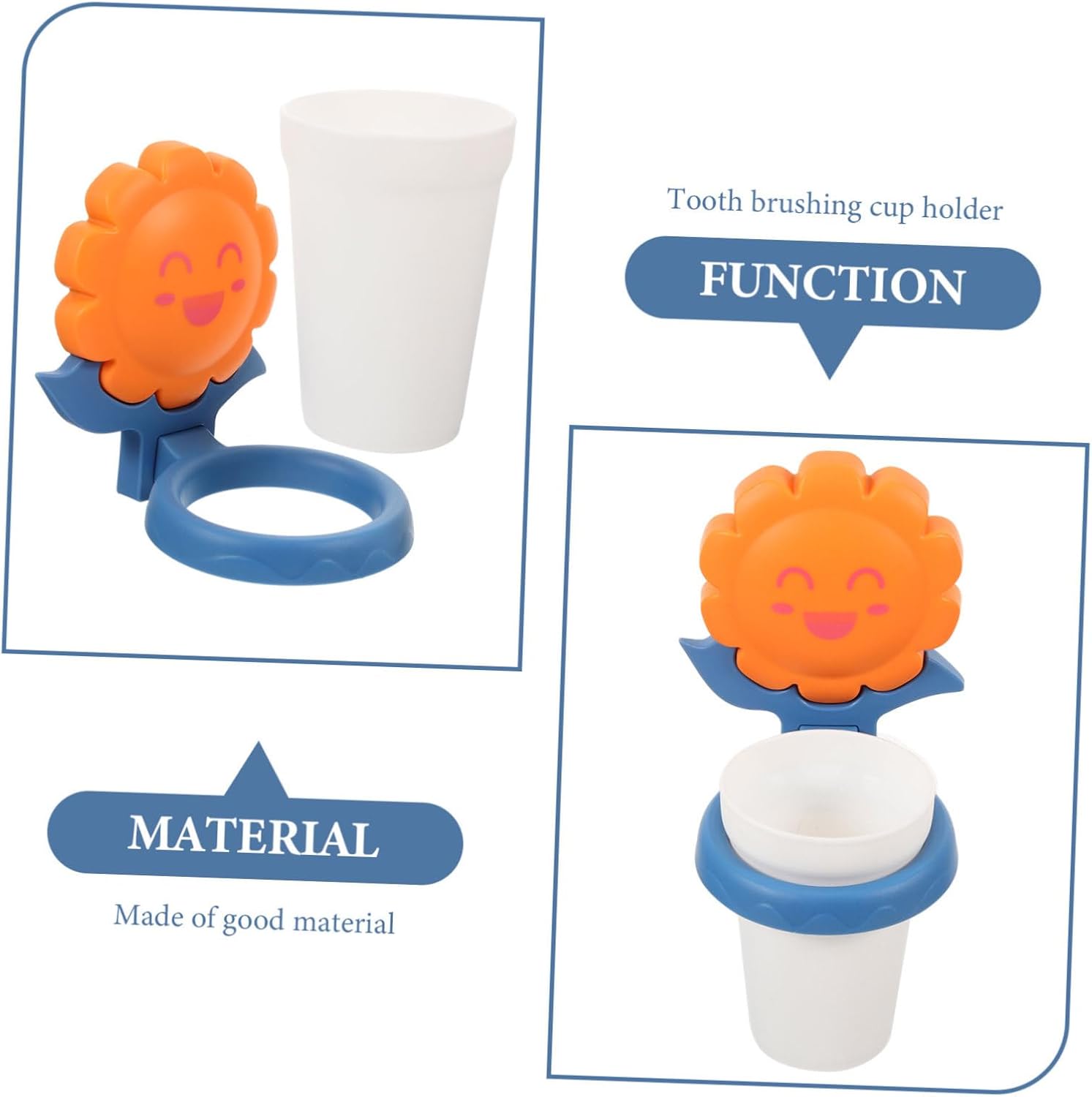 FRCOLOR Cartoon Toothbrush Holder with Storage Cup