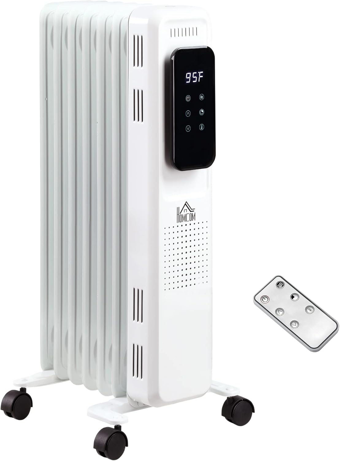 HOMCOM 2475 Electric Space Heater with 3 Modes Timer Remote 1500W White