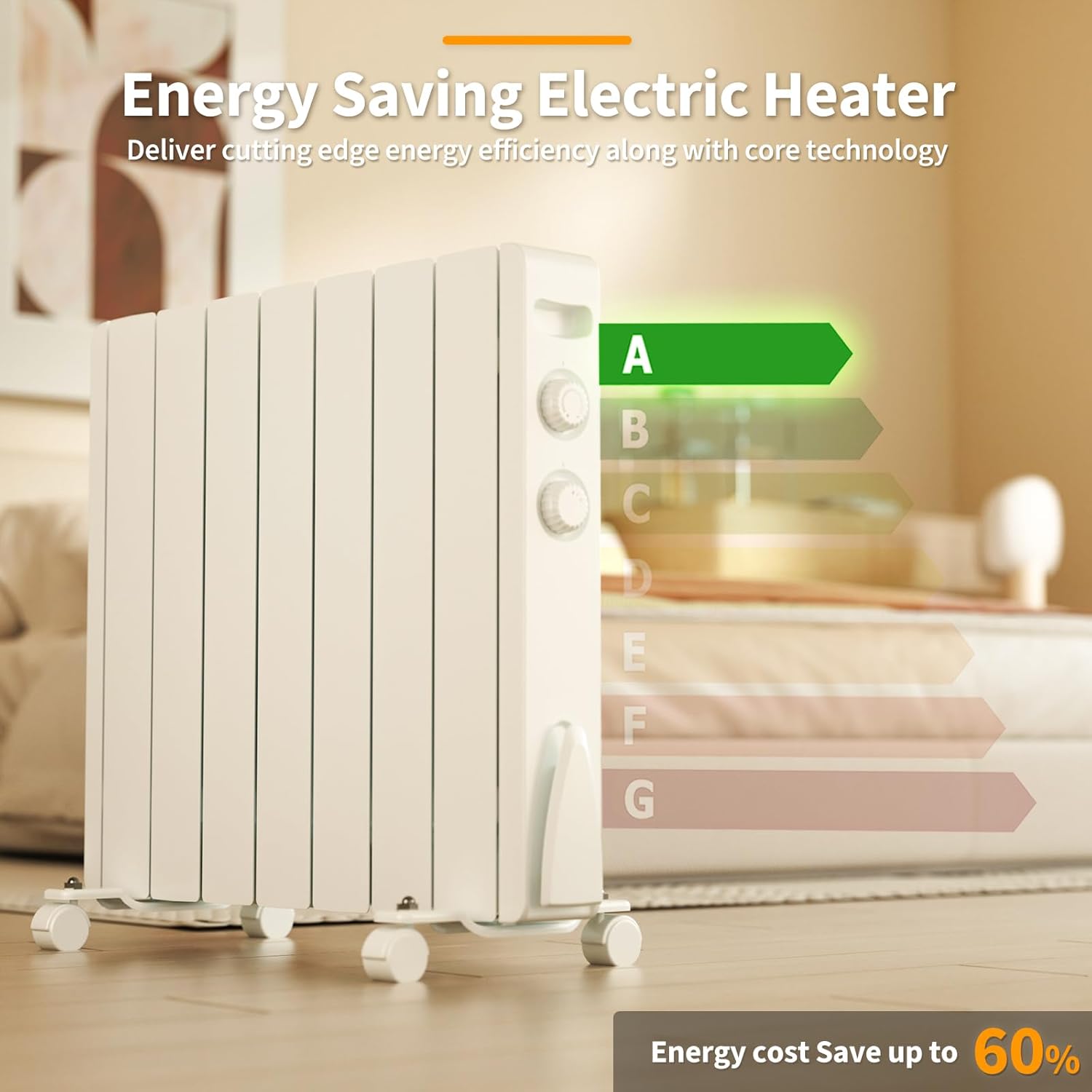 1500W Electric Wall Panel Heater With Adjustable Thermostat