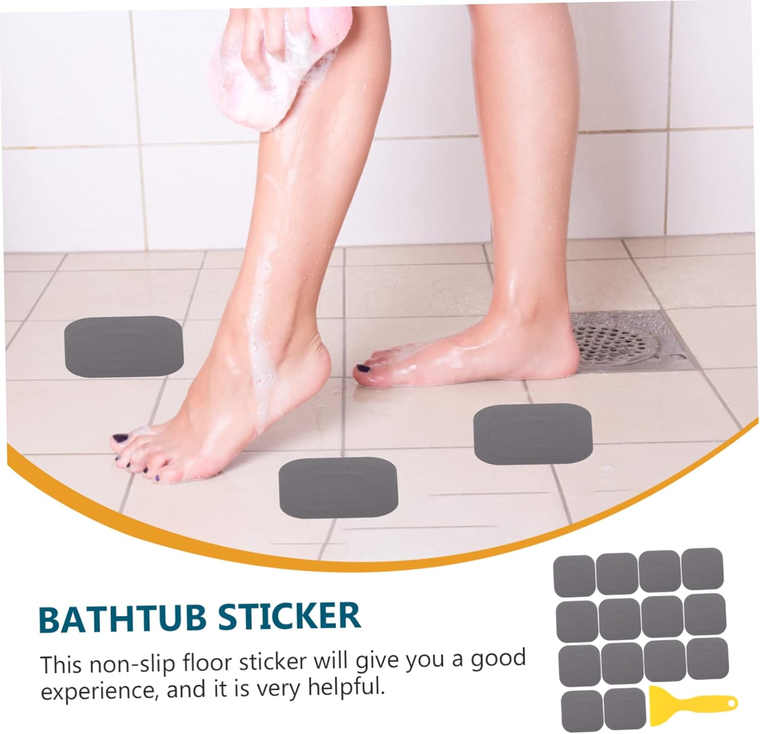 HEALLILY 20Pcs Non-Slip Bathtub Stickers