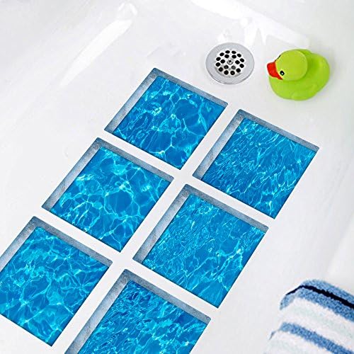 ChezMax 3D Waves Anti-Slip Bathtub Stickers 6 Pcs