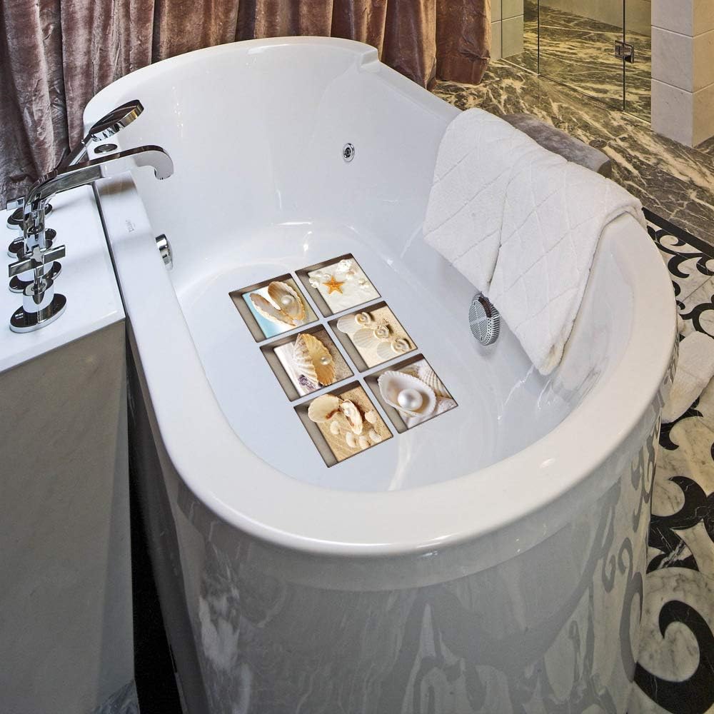 AILEGOU 3D Non-Slip Bathtub Stickers 6 Pieces
