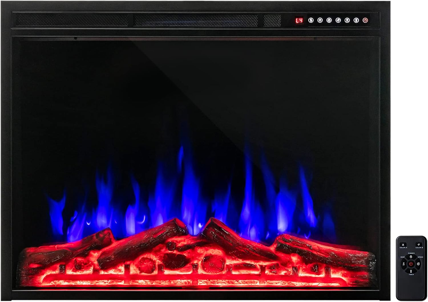 COSTWAY 34-Inch Electric Fireplace with Remote Control
