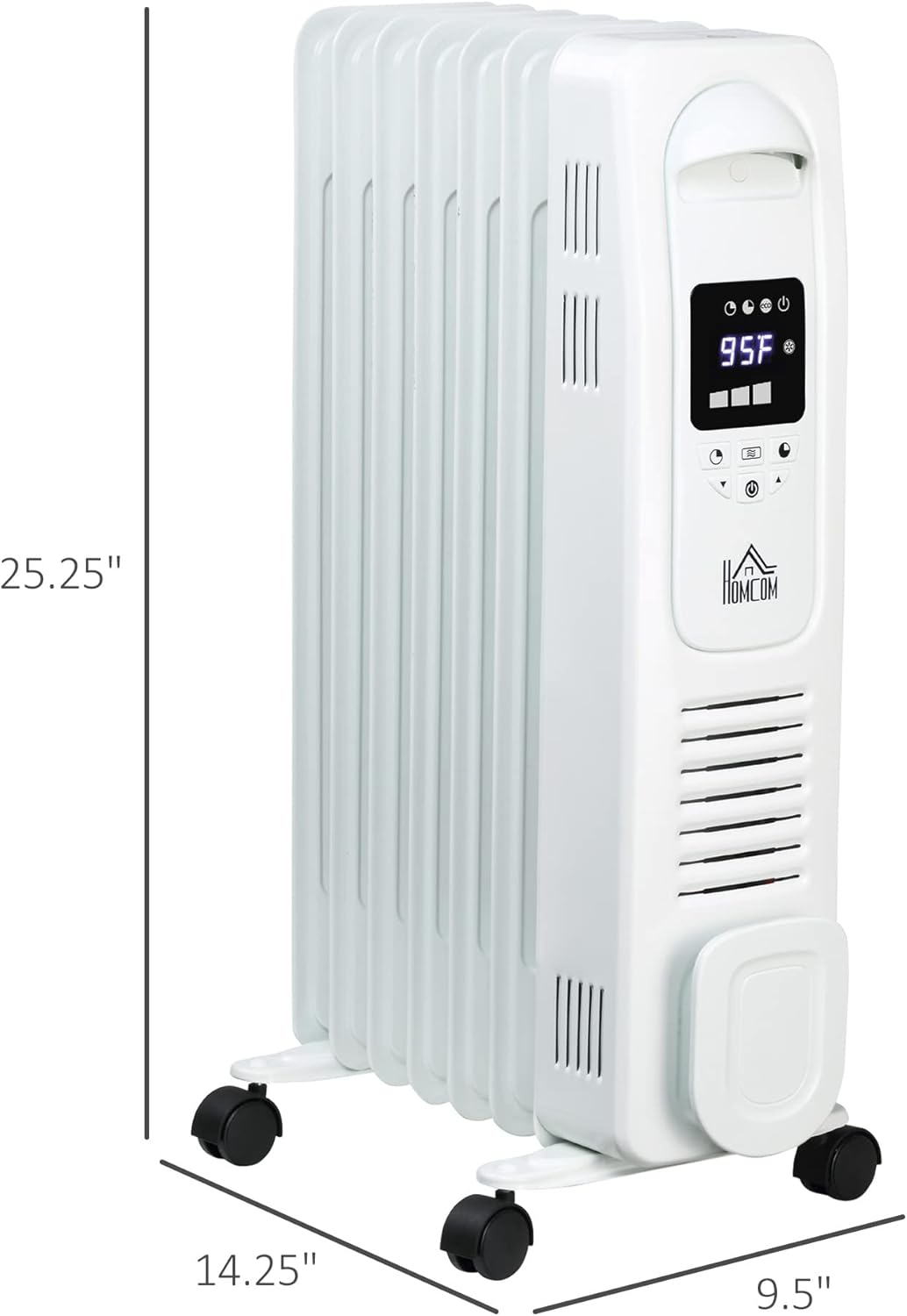 HOMCOM 2525 Electric Space Heater 1500W White