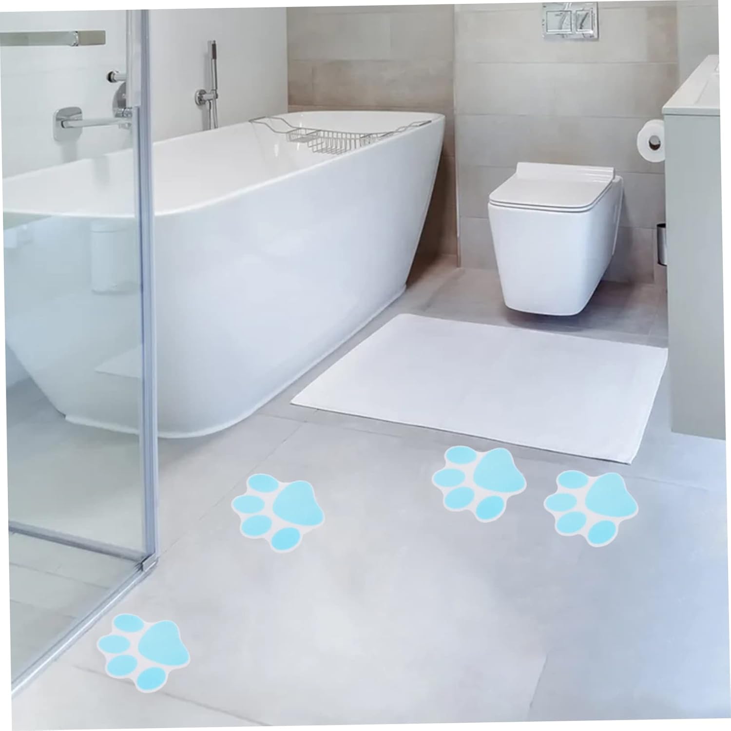 Ciieeo 10pcs Anti-Slip Paw Stickers for Bathtub Shower 1