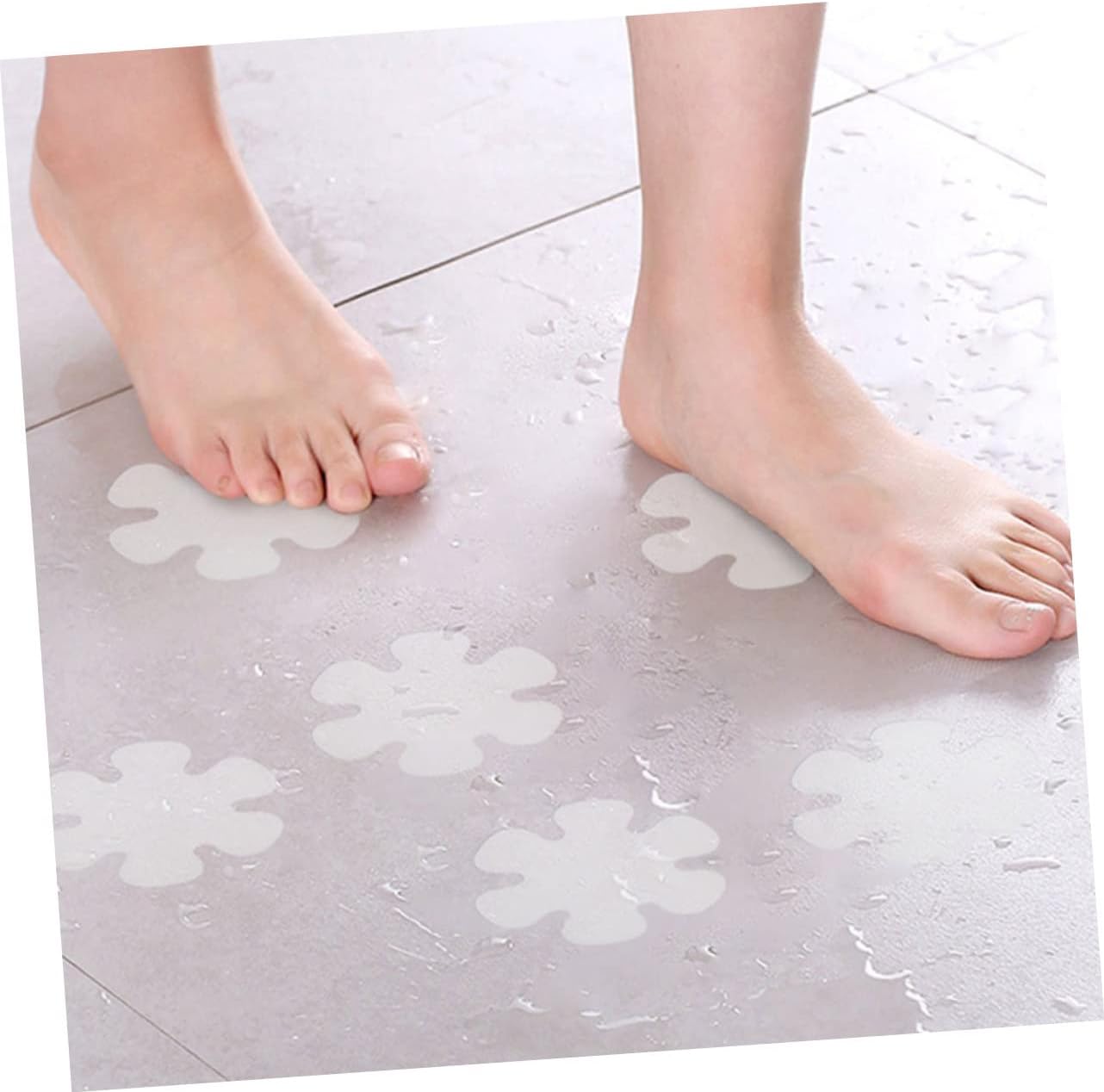 GLEAVI 6Pcs Flower Design Non-Slip Bathroom Decals
