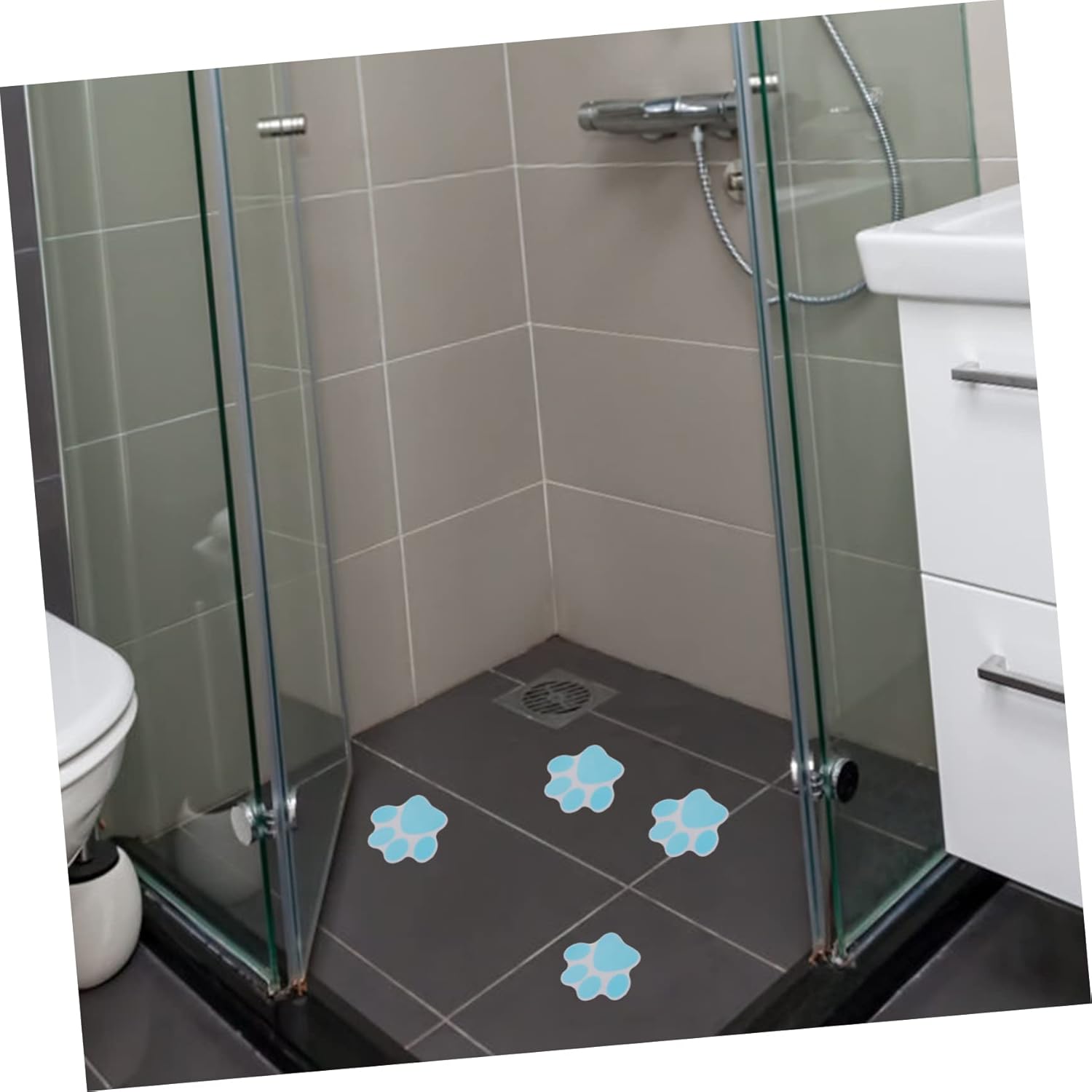 10Pcs Non-Slip Paw Print Bathtub Stickers 1