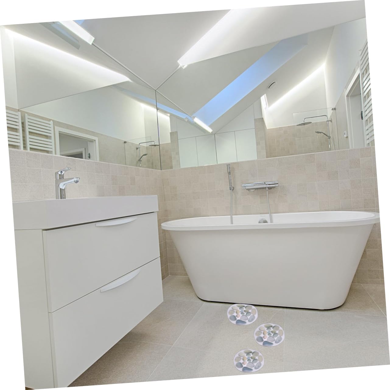 LIFKOME 4pcs Non-Slip Bathroom Stickers with Scraper