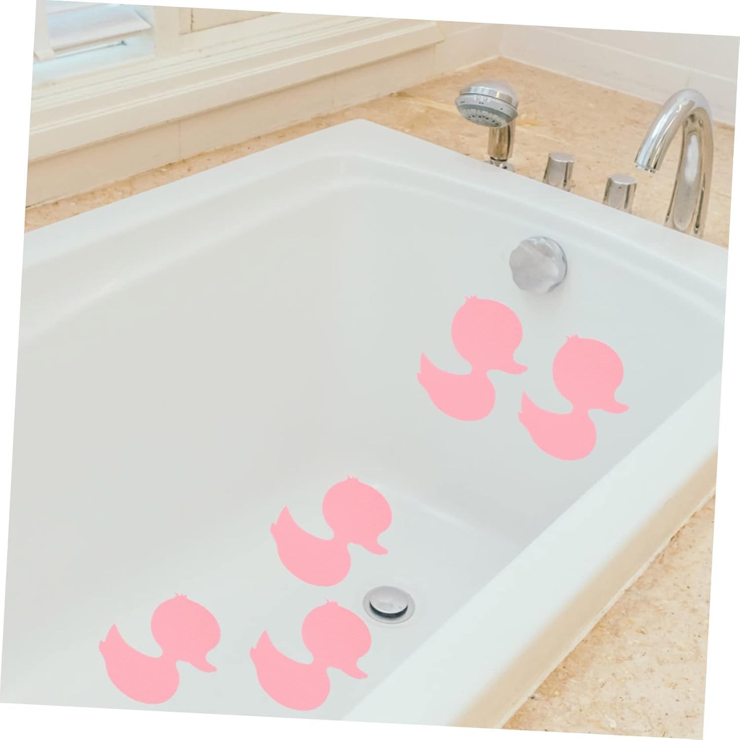 HAKIDZEL 24pcs Self-Adhesive Cute Duck Skid Bath Stickers