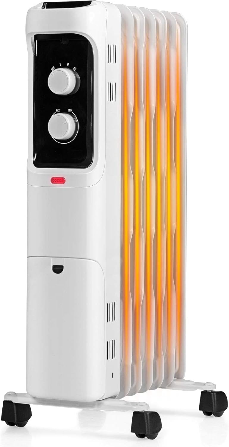Tangkula 1500W Oil Filled Radiator Heater with 3 Heat Settings