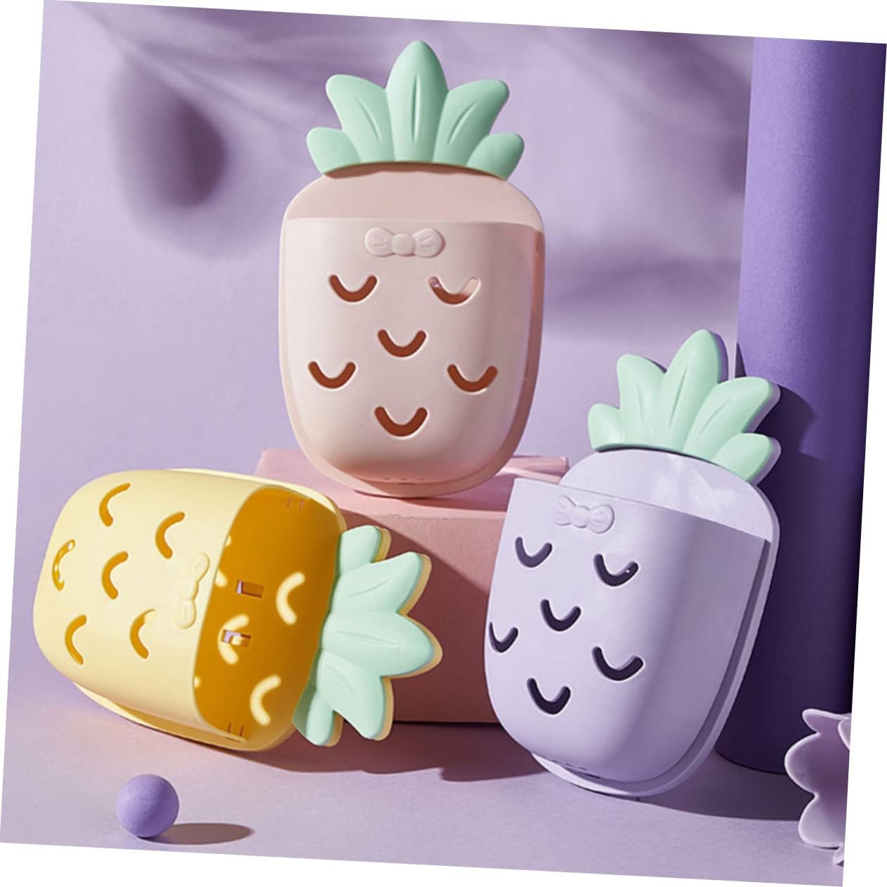 GLEAVI 2 Piece Pineapple Wall Mounted Toothbrush Holder