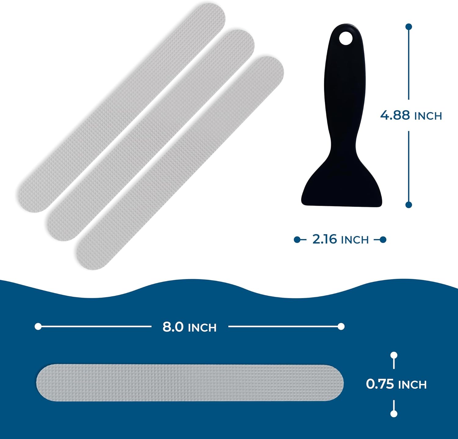 Homergy Non-Slip Bathtub Stickers 24PCS Grey