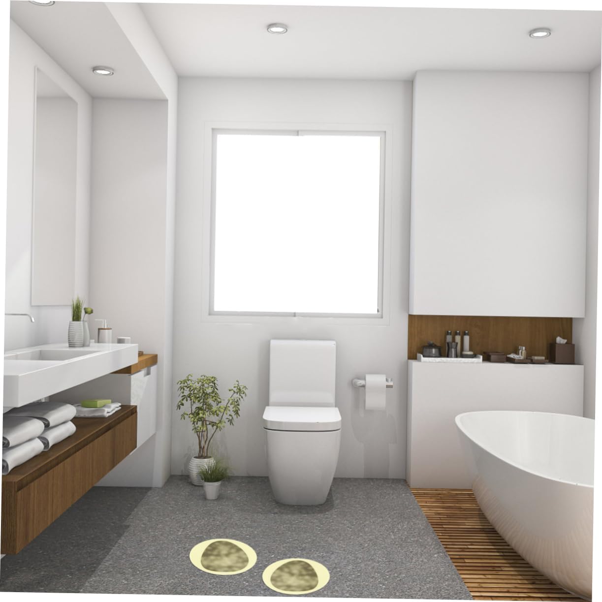SOLUSTRE Non-Slip Bathtub Stickers 4 Pack - 19cm Diameter