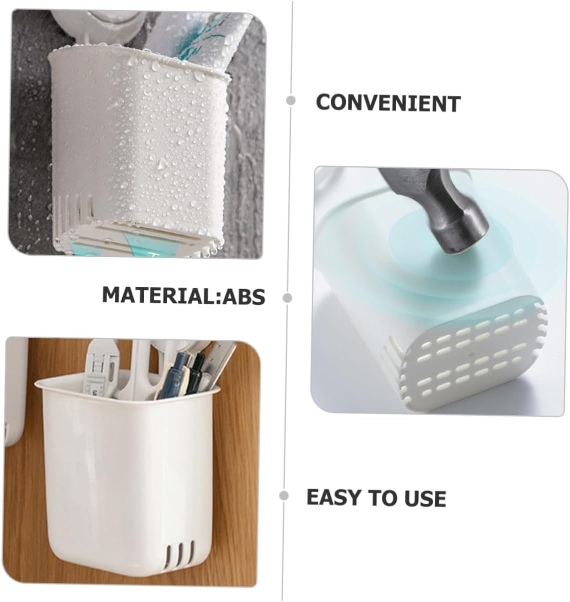 DECHOUS Wall Mounted Suction Cup Toothbrush Holder for Bathroom Organization