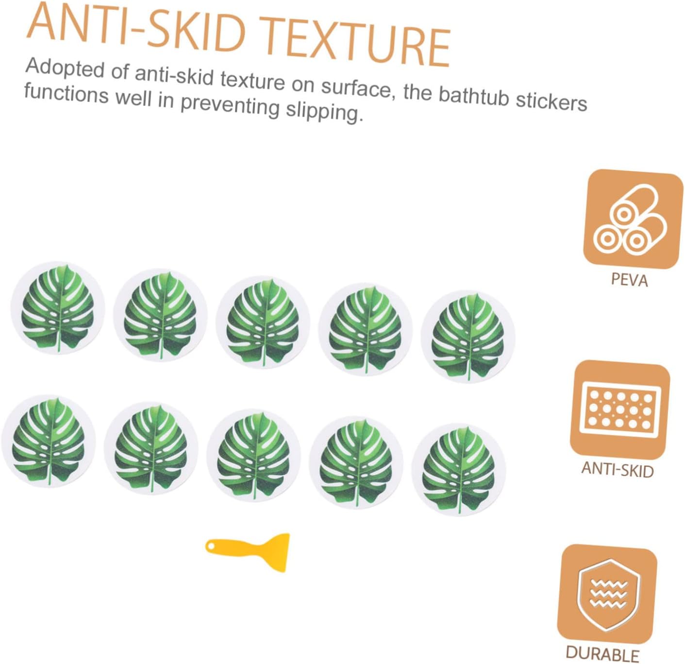 MAGICLULU Anti-Slip Bathtub Leaf Stickers 1 Set