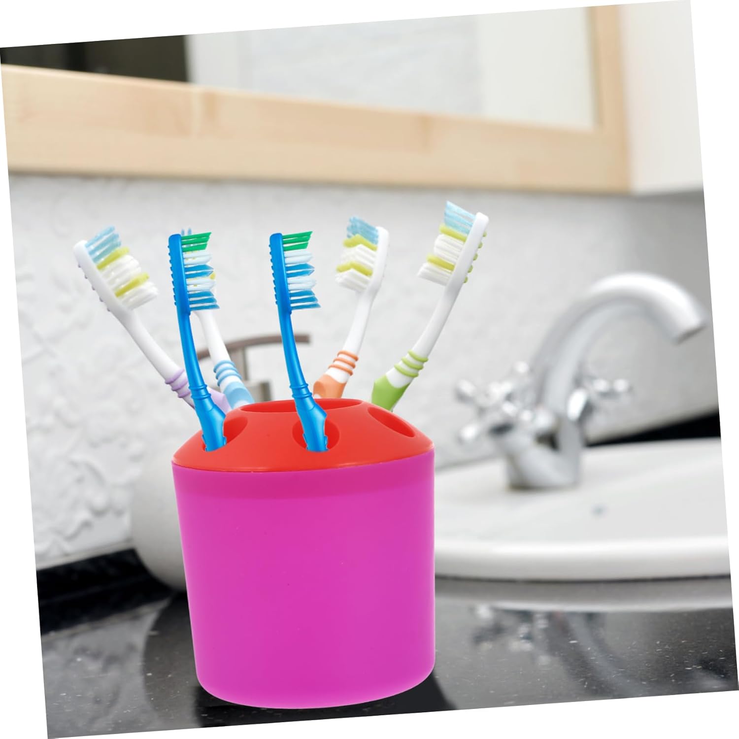 LIFKOME 4-Compartment Toothbrush Holder Organizer 1