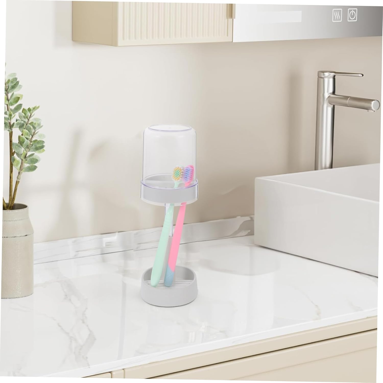 ABOOFAN Electric Toothbrush Holder with Suction Cups and Cover 1