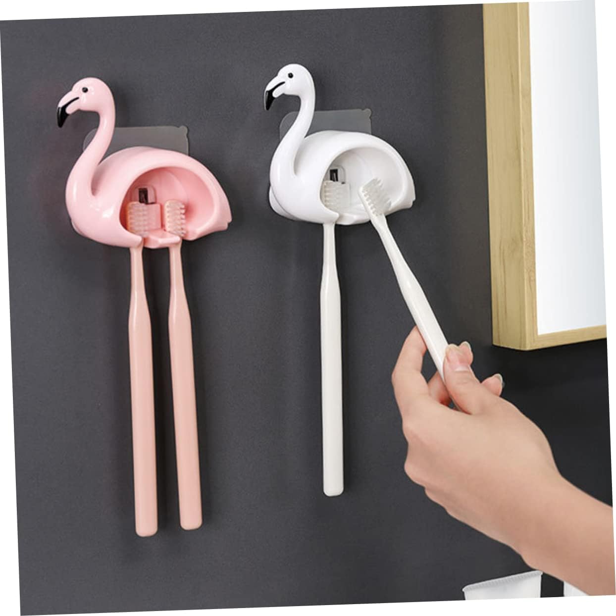 HOLIDYOYO 2Pcs Wall Mounted Toothbrush Holder Suction Cup Design